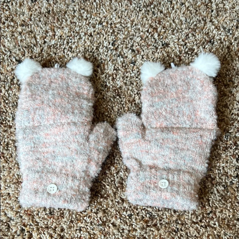 Source Unknown Cozy Pink Owl Mittens Toddler Girl for Age 3-4